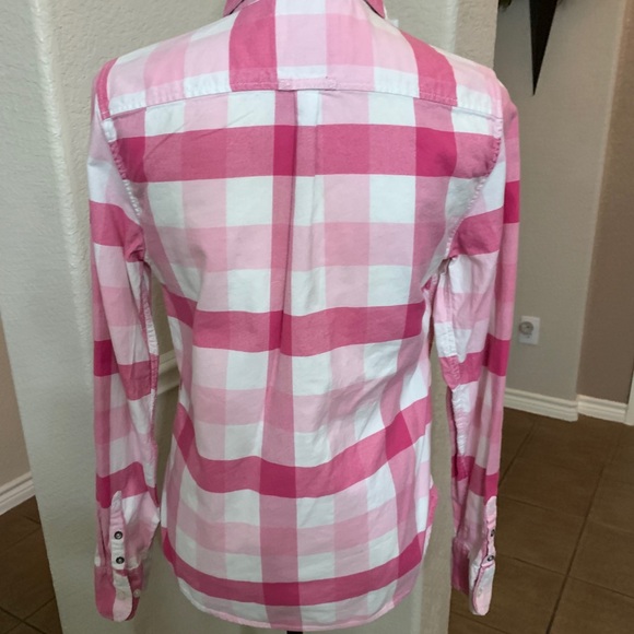 American Eagle Outfitters Pink/white plaid shirt - Picture 4 of 13